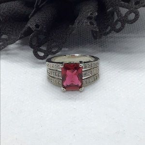 925 sterling silver Garnet ring size 7